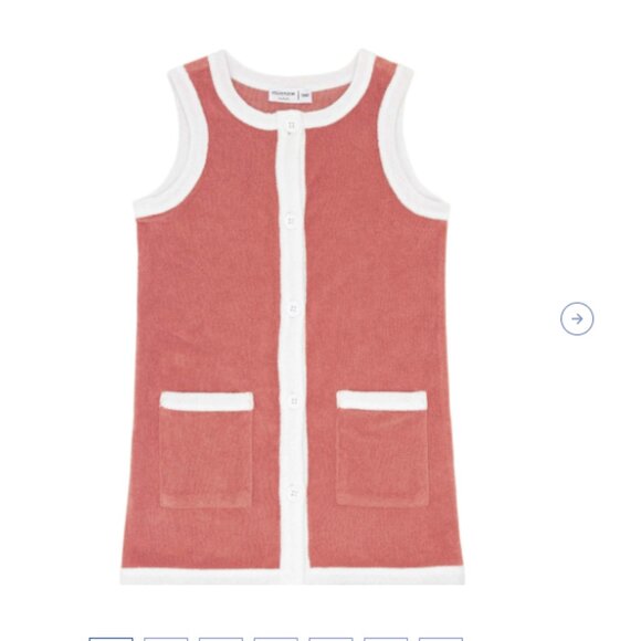 Minnow Girls Terry Sleeveless Dress Coverup East End Red French Terry Dress 7/8 - Picture 1 of 6